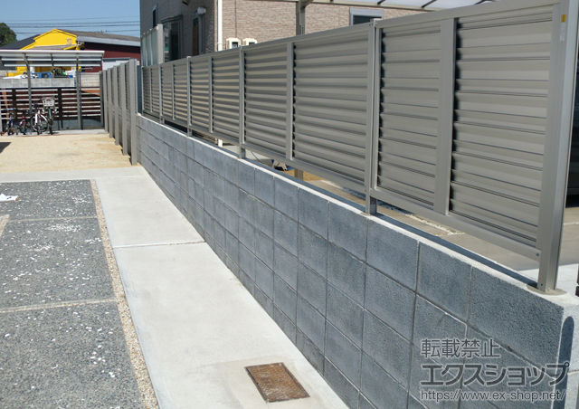 岡山県倉敷市ののフェンス・柵 レスティナフェンス5型　自由柱施工 施工例