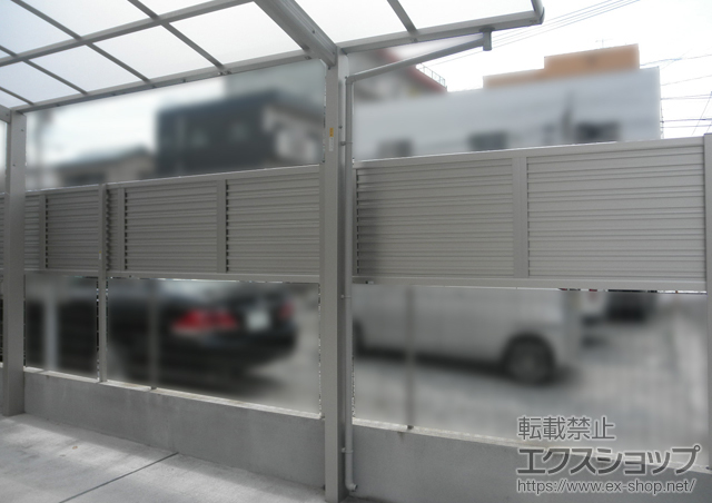 福岡県北九州市ののフェンス・柵 レスティナフェンス7型 横目隠し 多段柱施工 施工例