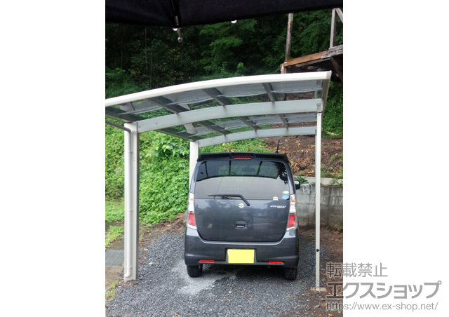 長野県諏訪郡富士見町ののカーポート プレシオスポート 積雪〜20cm対応+着脱式サポート（2本入り） 施工例