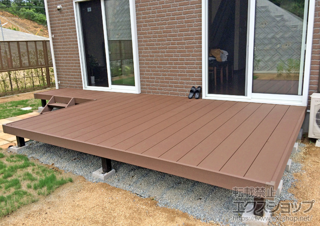 兵庫県神戸市ののウッドデッキ リウッドデッキ 200+ リウッドステップ5型 2段×1 施工例