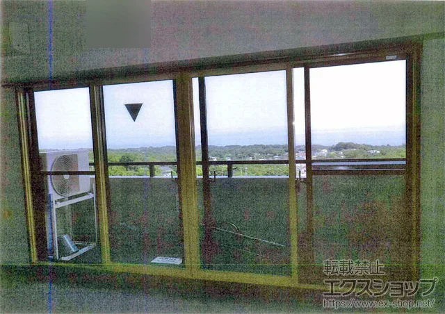 静岡県伊東市のの内窓（二重窓・二重サッシ） プラマードU引違い窓4枚建て 中桟無し・標準下枠仕様 施工例