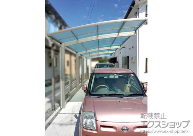 岡山県岡山市ののカーポート プレシオスポート 縦連棟 積雪〜20cm対応 施工例