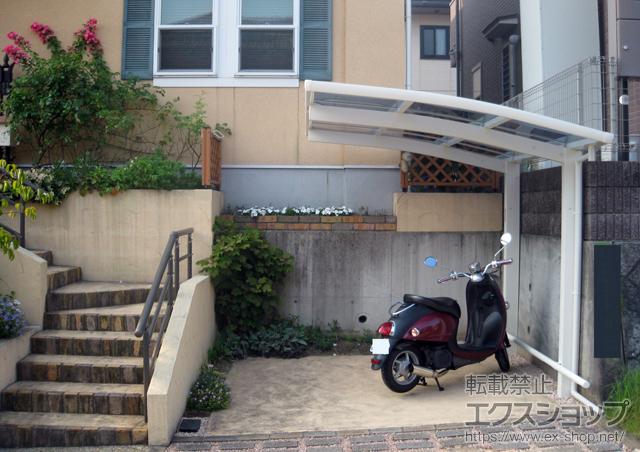 広島県広島市ののサイクルポート・駐輪場 レイナポートグランミニ 積雪〜20cm対応＋車止めバー（1本入り） 施工例