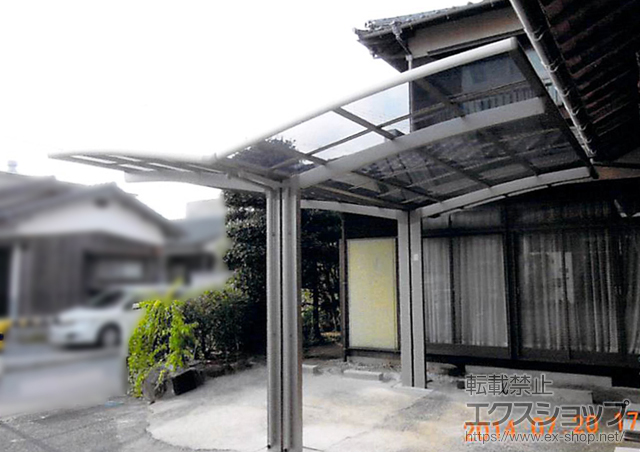 山口県宇部市のLIXIL リクシル（トステム）のカーポート カーブポートシグマIII Y合掌 積雪〜20cm対応 施工例