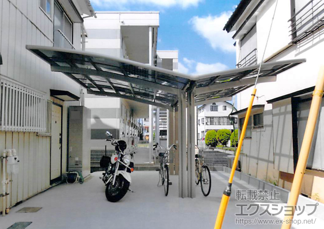 千葉県松戸市のLIXIL リクシル（トステム）のカーポート カーブポートシグマIII Y合掌 積雪〜20cm対応 施工例