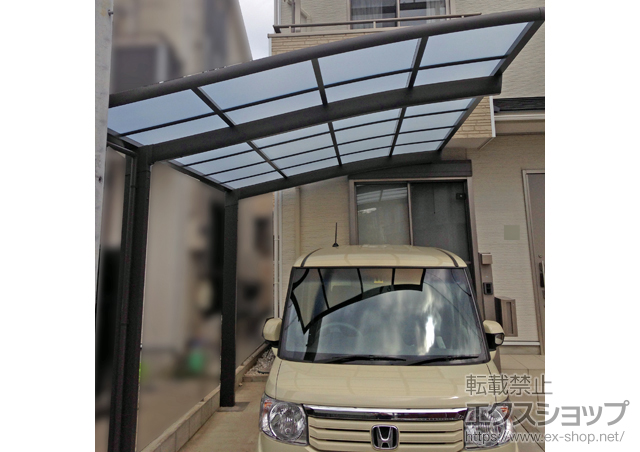 神奈川県相模原市のLIXIL リクシル（トステム）のカーポート カーブポートシグマIII 積雪〜20cm対応 施工例