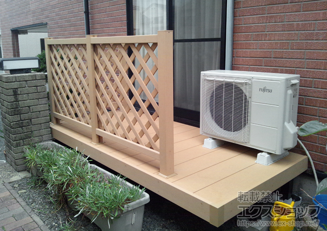 静岡県御前崎市ののウッドデッキ リウッドデッキ 200+リウッドデッキフェンス2型<ラチス格子> 施工例