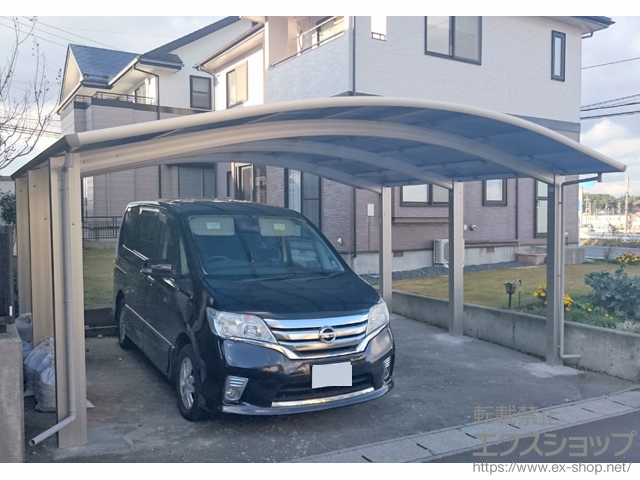 青森県三沢市ののカーポート レイナツインポートグラン50 積雪50cm対応 施工例