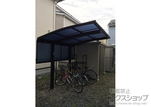 岩手県北上市ののサイクルポート・駐輪場 レイナポートグランミニ 積雪〜20cm対応＋レイナポートグランミニ用 サイドパネル 施工例