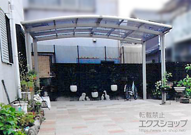 岐阜県岐阜市のLIXIL リクシル（トステム）のカーポート カーブポートシグマIII ワイド 積雪〜20cm対応 施工例