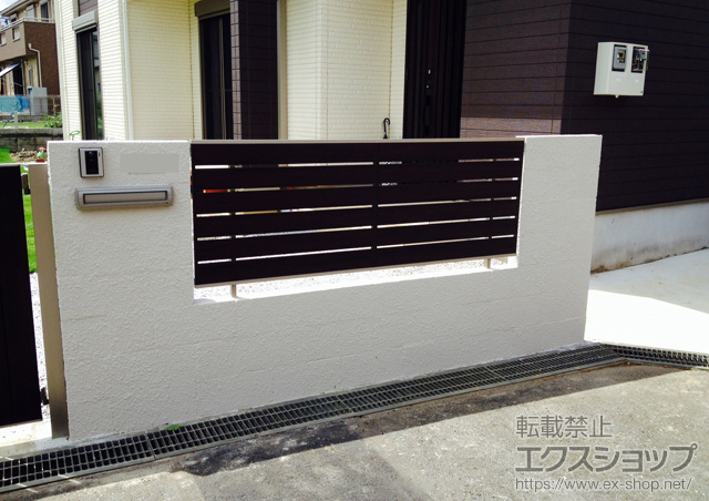 埼玉県狭山市ののフェンス・柵 ジオーナフェンス YS型 マテリアルカラー フリーポールタイプ 施工例