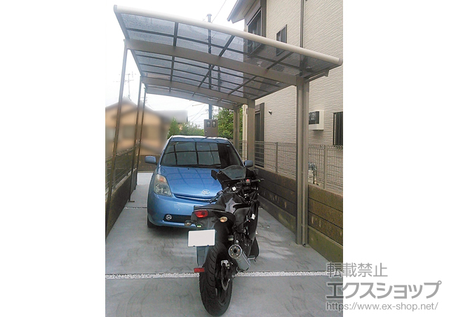 京都府京都市のLIXIL リクシル（トステム）のカーポート カーブポートシグマIII 延長 積雪〜20cm対応 施工例