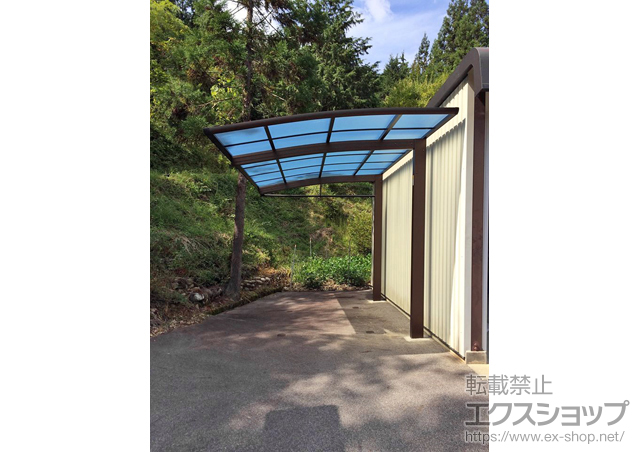 岐阜県加茂郡東白川村ののカーポート レイナポートREグラン 前下がり 積雪〜20cm対応 施工例