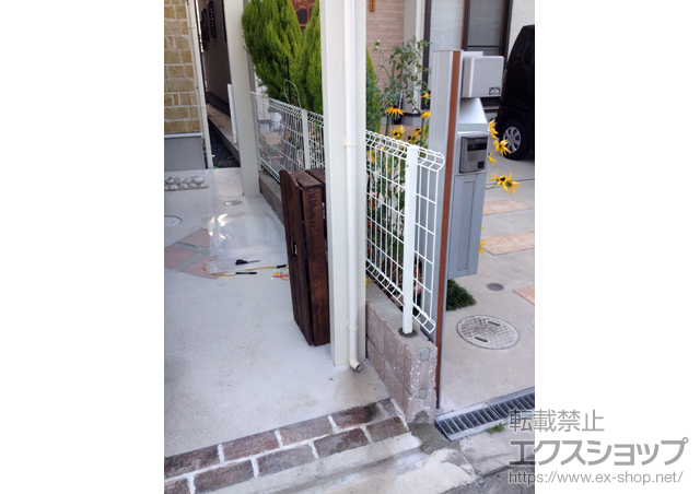 大阪府岸和田市ののフェンス・柵 ハイグリッドフェンスUF8型 フリーポールタイプ 施工例