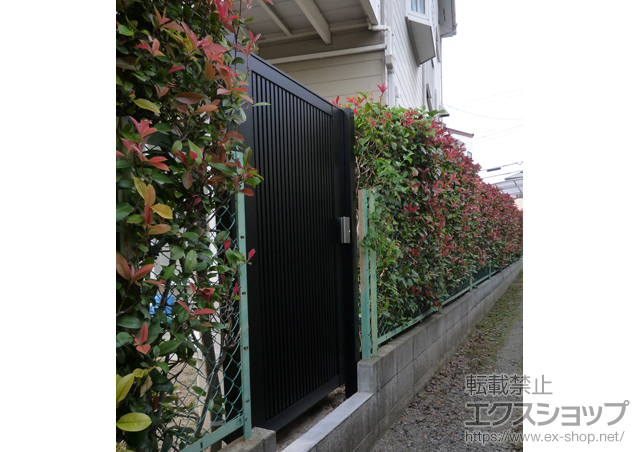 兵庫県伊丹市のの門扉 ライシス門扉6型 片開き 柱使用 施工例