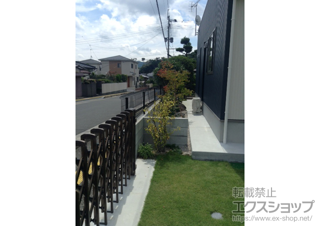 福岡県大野城市ののフェンス・柵 イーネットフェンス1F型 自由柱施工 施工例