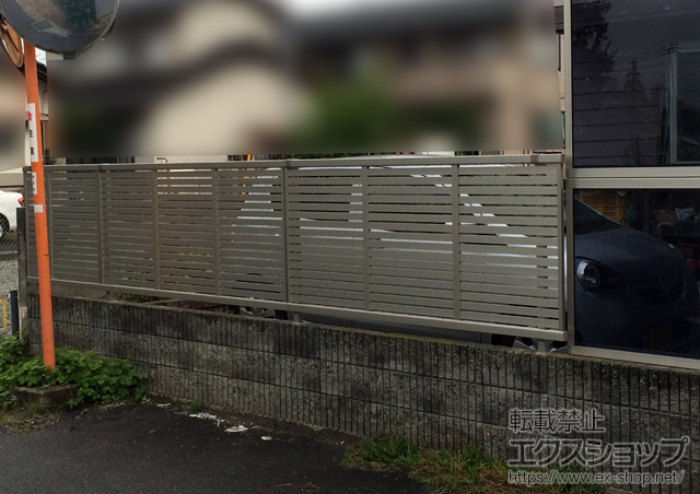 鳥取県米子市ののフェンス・柵 エクスラインフェンス5型 自由柱施工 施工例