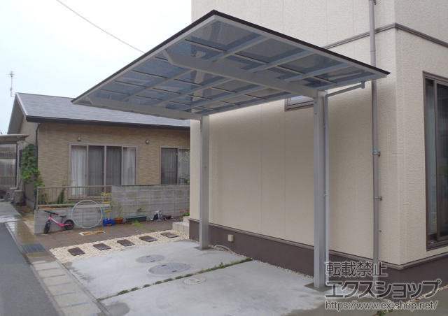 岡山県岡山市ののカーポート アーキフィットプラス 積雪〜20cm対応 施工例