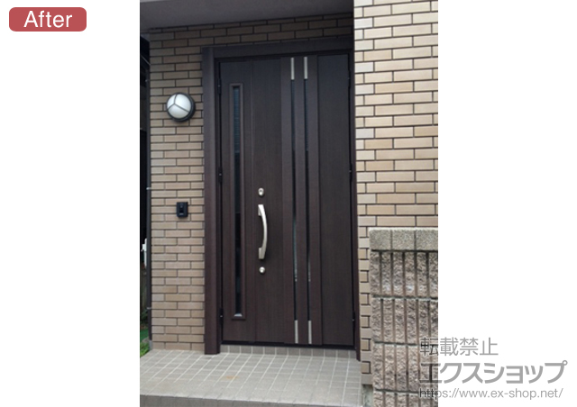 千葉県浦安市のLIXIL リクシル（トステム）の玄関ドア リシェントK4仕様 22親子R 700型 施工例