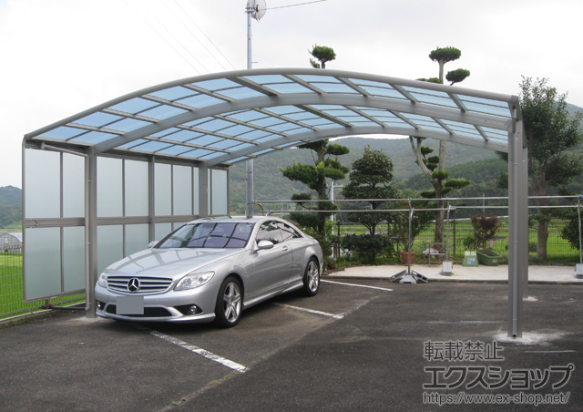 長崎県平戸市ののカーポート レイナツインポートグランZ　積雪〜20cm対応+サイドパネル≪片側分≫+屋根ふき材補強部品 施工例