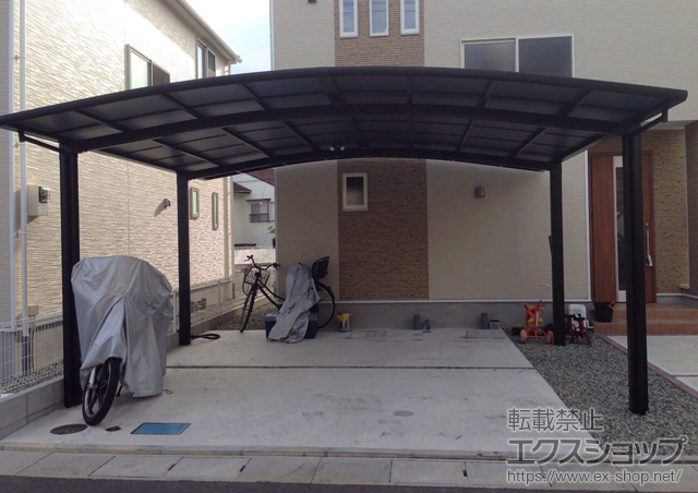 兵庫県川辺郡猪名川町のLIXIL リクシル（トステム）のカーポート カーブポートシグマIII ワイド 積雪〜20cm対応 施工例