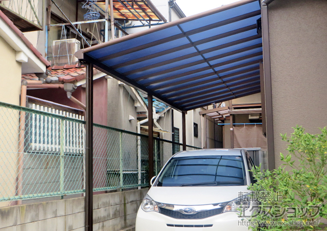 京都府宇治市ののテラス屋根 ヴェクターテラス F型 テラスタイプ 連棟 積雪〜20cm対応＋エルボ 【K 34806 YB】×3セット 施工例