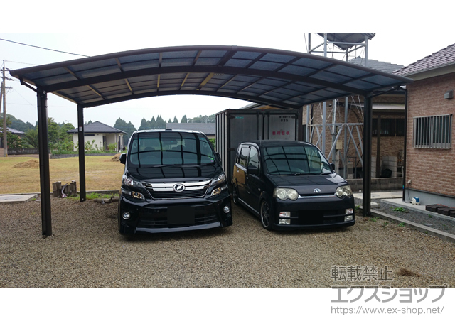鹿児島県曽於市のLIXIL リクシル（トステム）のカーポート カーブポートシグマIII ワイド 積雪〜20cm対応 施工例
