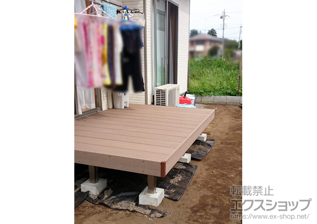 栃木県河内郡上三川町のLIXIL リクシル（トステム）のウッドデッキ レストステージ 幕板納まり 施工例