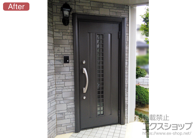 群馬県前橋市のLIXIL リクシル（トステム）の玄関ドア リシェントアルミ仕様 22片開きR S1型 施工例