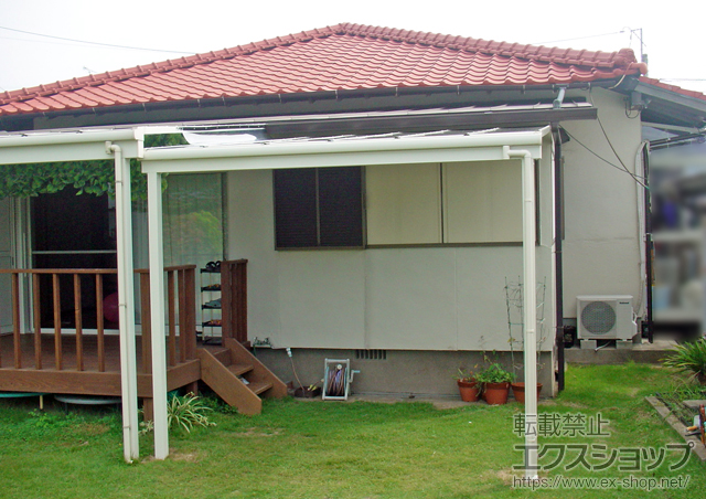 福岡県福津市のLIXIL リクシル（トステム）のテラス屋根 ライザーテラスII F型 テラスタイプ 単体 積雪〜20cm対応 施工例