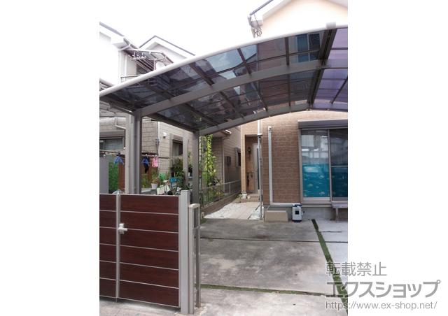 兵庫県尼崎市のLIXIL リクシル（トステム）のカーポート カーブポートシグマIII 積雪〜20cm対応＋M合掌用部材一式 施工例