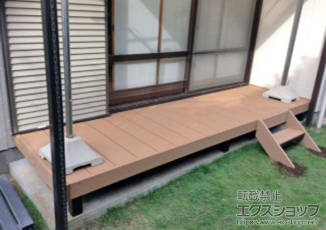 東京都多摩市ののウッドデッキ リウッドデッキ 200＋階段式リウッドステップ5型 Sタイプ 2段 施工例