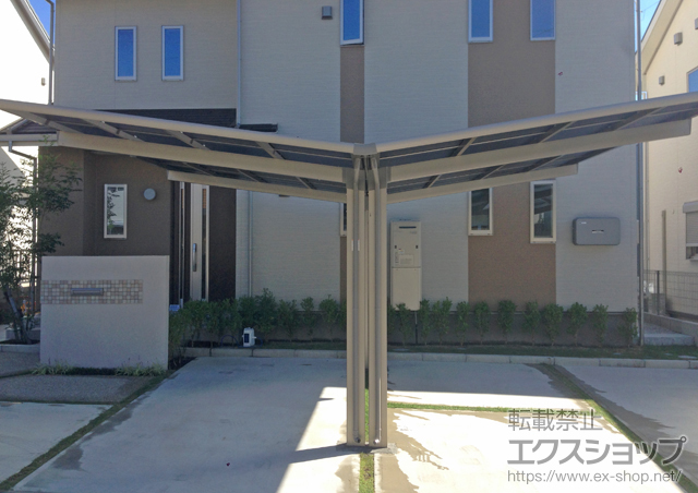 愛知県岡崎市のLIXIL リクシル（トステム）のカーポート レークポートシグマIII Y合掌 積雪〜20cm対応 施工例