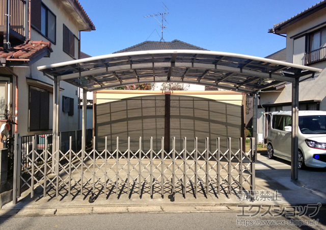 千葉県柏市ののカーゲート トリップゲート RC型 ノンレール 両開き 90W(45S+45M) 施工例