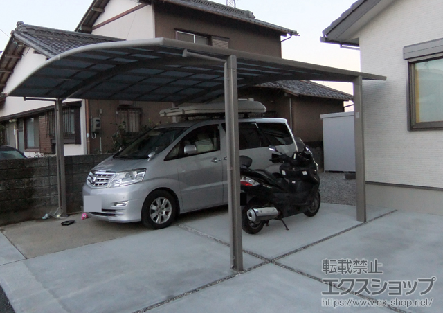 静岡県浜松市のLIXIL リクシル（トステム）のカーポート カーブポートシグマIII ワイド 積雪〜20cm対応 施工例