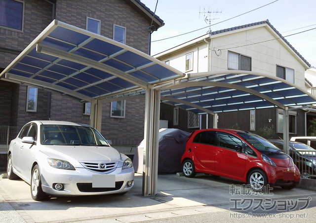 千葉県木更津市ののカーポート プレシオスポート 積雪〜20cm対応＋脱式補助柱 標準・ハイルーフ兼用　2本入り×1セット 施工例