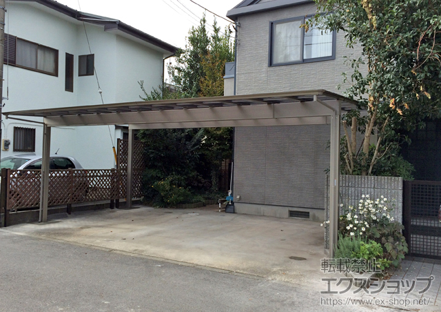 神奈川県海老名市ののカーポート アーキデュオ ワイド 3台用 施工例