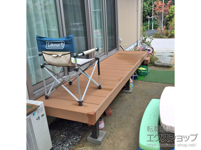 大阪府堺市ののウッドデッキ リウッドデッキ 200＋独立式 リウッド ステップ2型 施工例