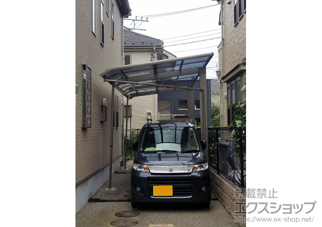 東京都日野市のLIXIL リクシル（トステム）のカーポート レガーナポートシグマIII 積雪〜20cm対応＋着脱式サポート ロング柱23用 1本入り×2セット 施工例