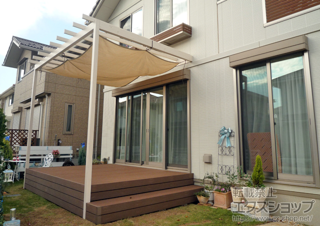 千葉県印西市ののパーゴラ 【特注】パーゴラ・ポーチ 壁付タイプ 施工例