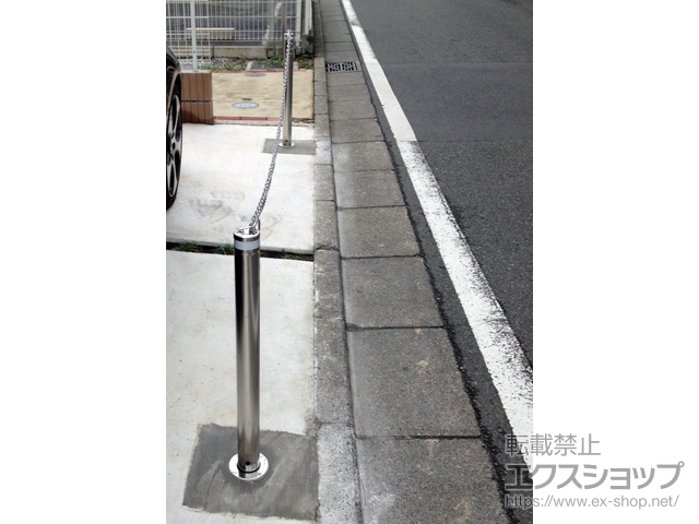 神奈川県横浜市ののカーゲート スペースガード(車止め) S60型 埋込式 キー付き 施工例