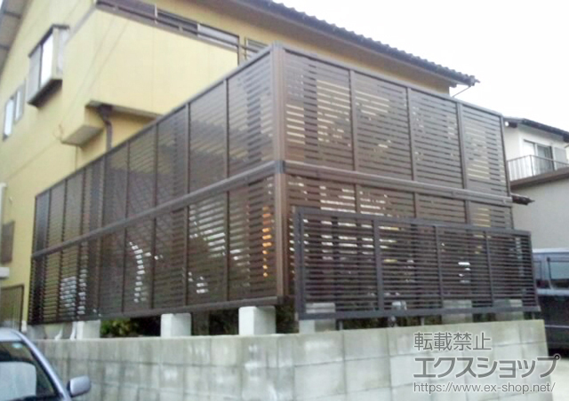 愛知県豊田市ののフェンス・柵 エクスラインフェンス5型 自由柱 施工例