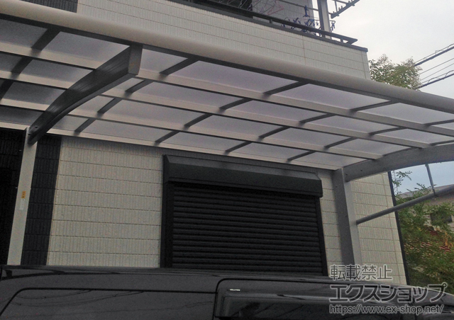 大阪府高石市ののカーポート レイナポートREグラン 前下がり 積雪〜20cm対応 施工例