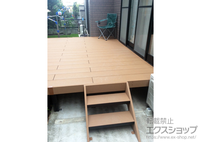 埼玉県さいたま市ののウッドデッキ リウッドデッキ 200＋リウッドステップ5型 Sタイプ 2段 施工例