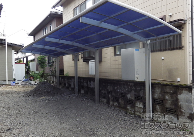 佐賀県佐賀市ののカーポート プレシオスポート 縦連棟 積雪〜20cm対応 施工例