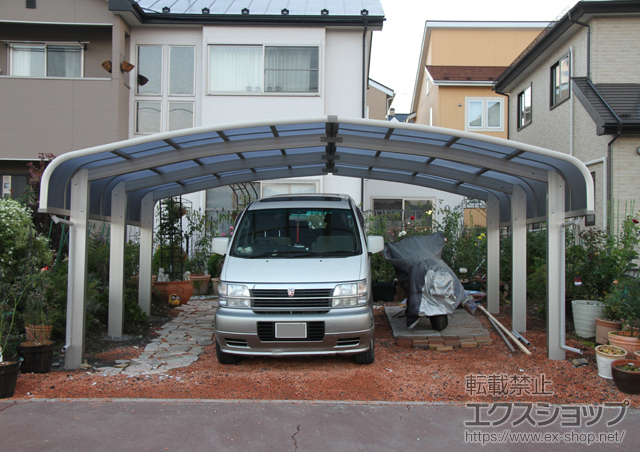 青森県八戸市ののカーポート レイナキャップポートグラン50 M合掌　積雪〜50cm対応 施工例