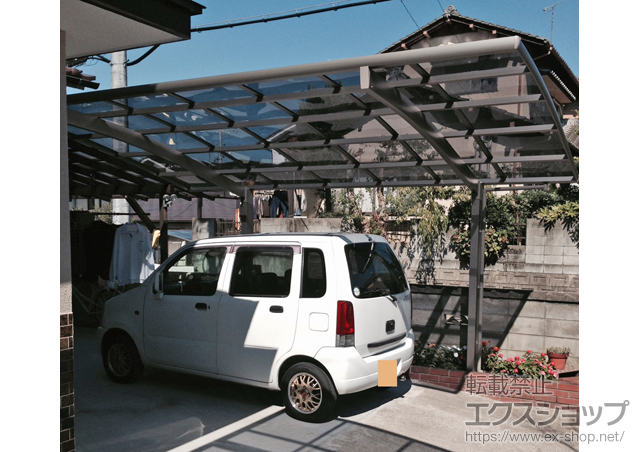 広島県福山市のLIXIL リクシル（トステム）のカーポート カーブポートシグマIII 積雪〜20cm対応 施工例