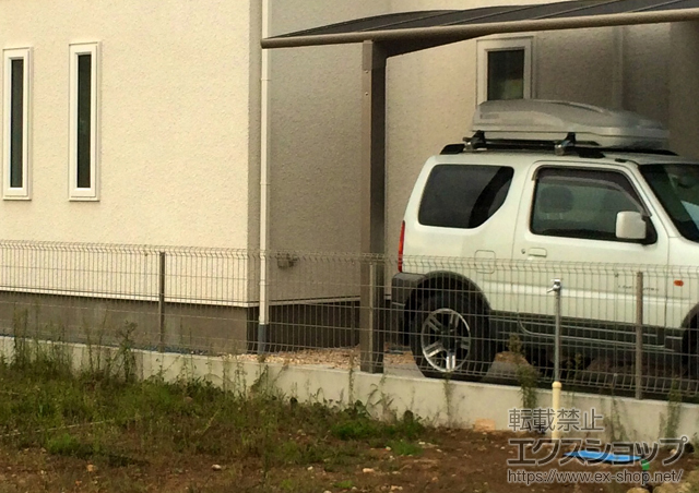 長野県佐久市ののフェンス・柵 イーネットフェンス2F型 自由柱タイプ 施工例