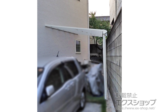 福岡県太宰府市ののテラス屋根 ヴェクターテラス F型 テラスタイプ 単体 積雪〜20cm対応＋現地加工用バー材・部材 施工例