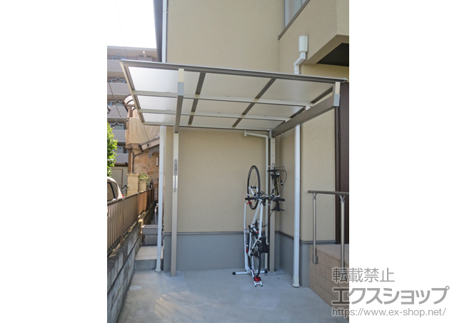 埼玉県川口市ののサイクルポート・駐輪場 マイリッシュ 前上がり 積雪〜20cm対応＋竿掛けセット（2コ1組） 施工例